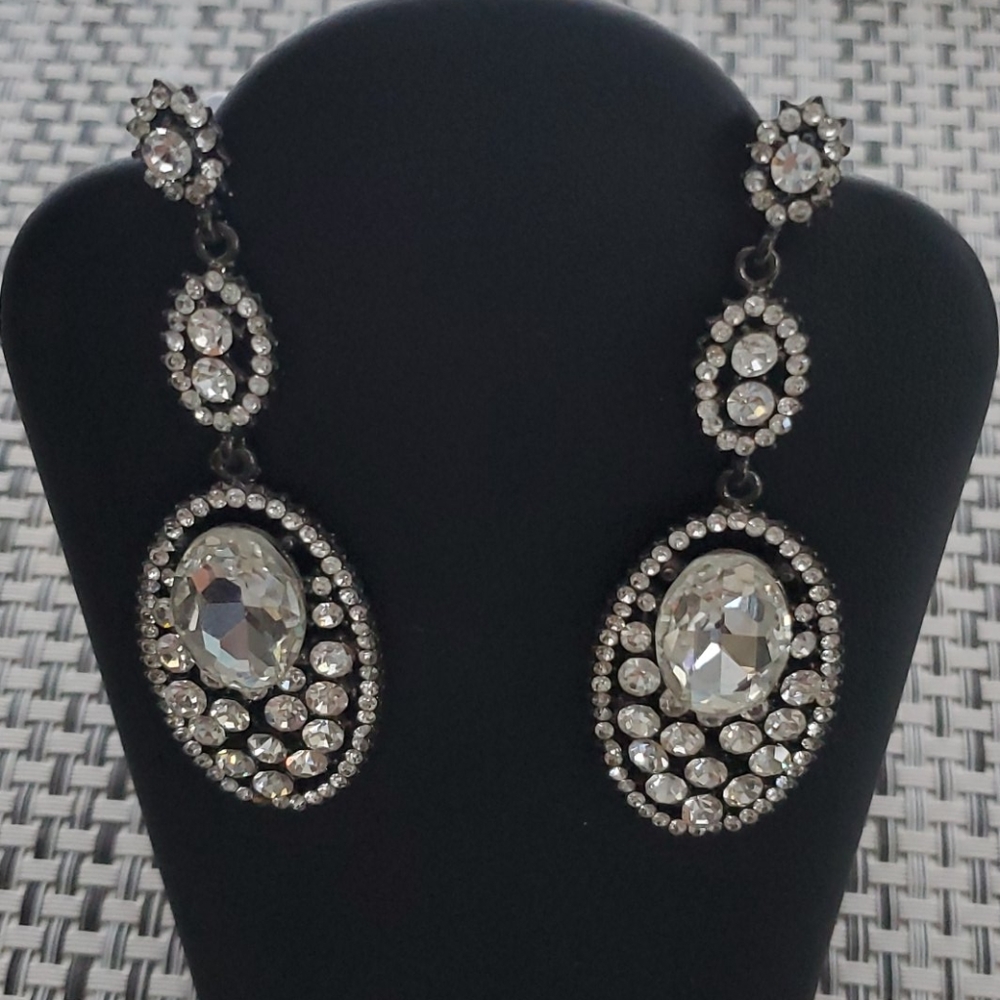 Crystal Statement Duster Shoulder Earrings